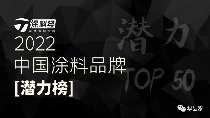 重磅！華喆仿石漆榮登“2022年度中國涂料品牌潛力榜”！